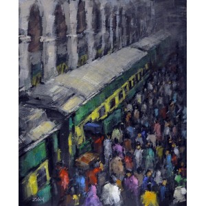 Zahid Saleem, 13 x 16 Inch, Acrylic on Canvas, Figurative Painting, AC-ZS-044